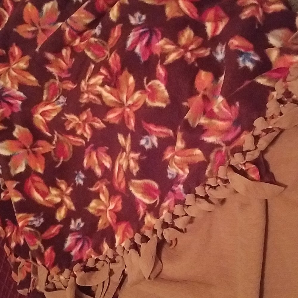 Handmade fleece blanket throw